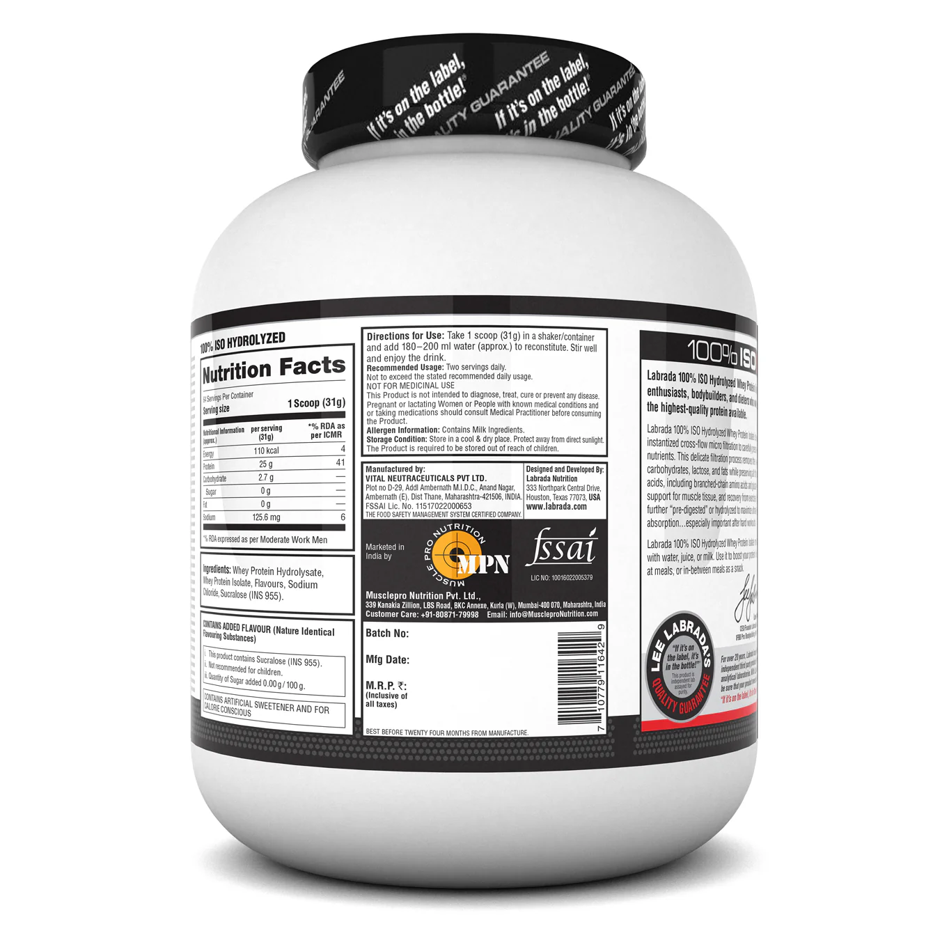 Labrada 100% ISO HYDROLYZED Whey Protein Isolate - Image 7