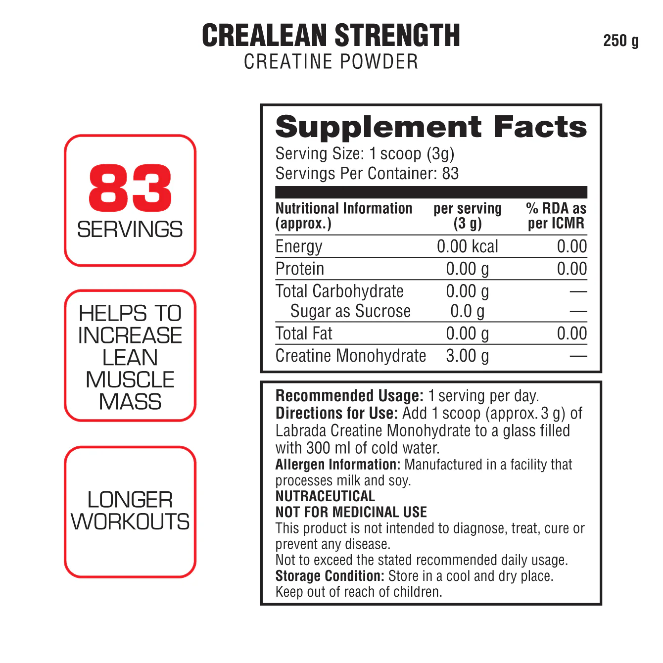 Labrada CreaLean Strength Creatine Powder - Image 3