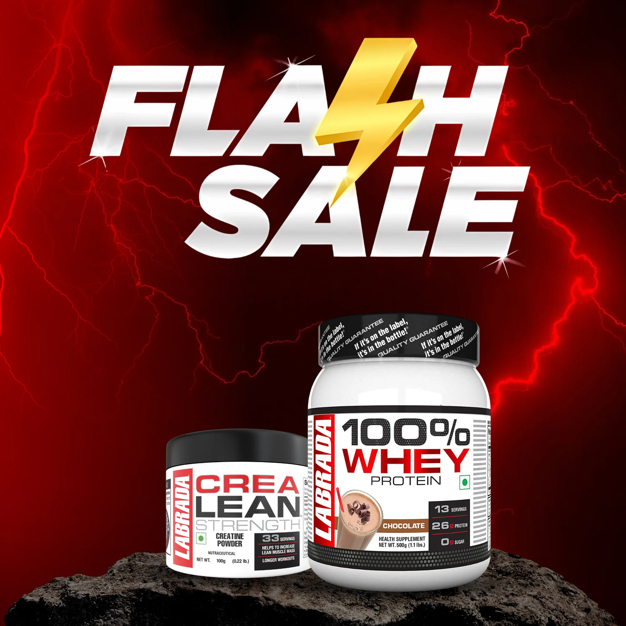 100% Whey 500g + Crealean Unflavored 100g - Image 3