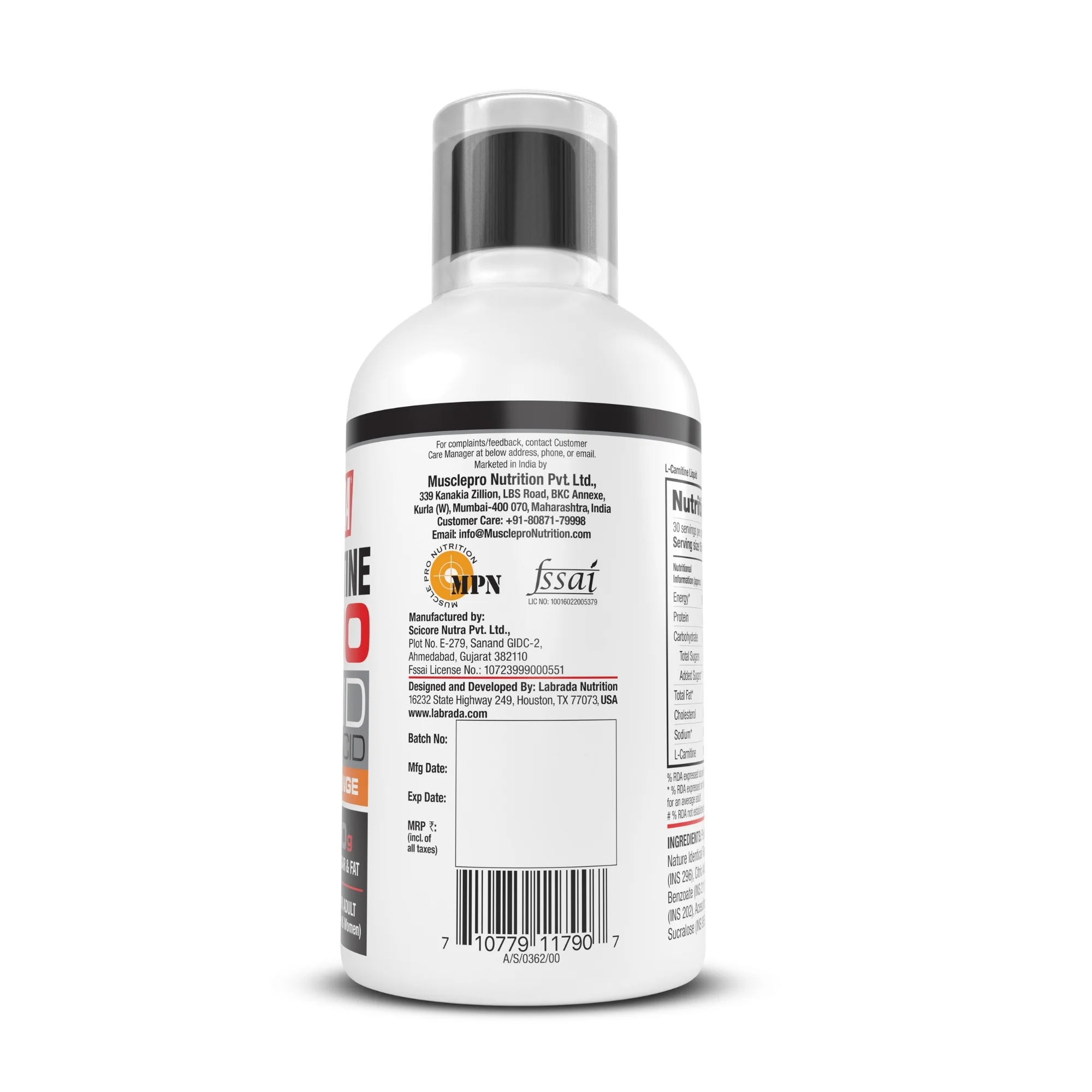 Labrada L-Carnitine 1500mg Sweet Orange 450ml - Image 10