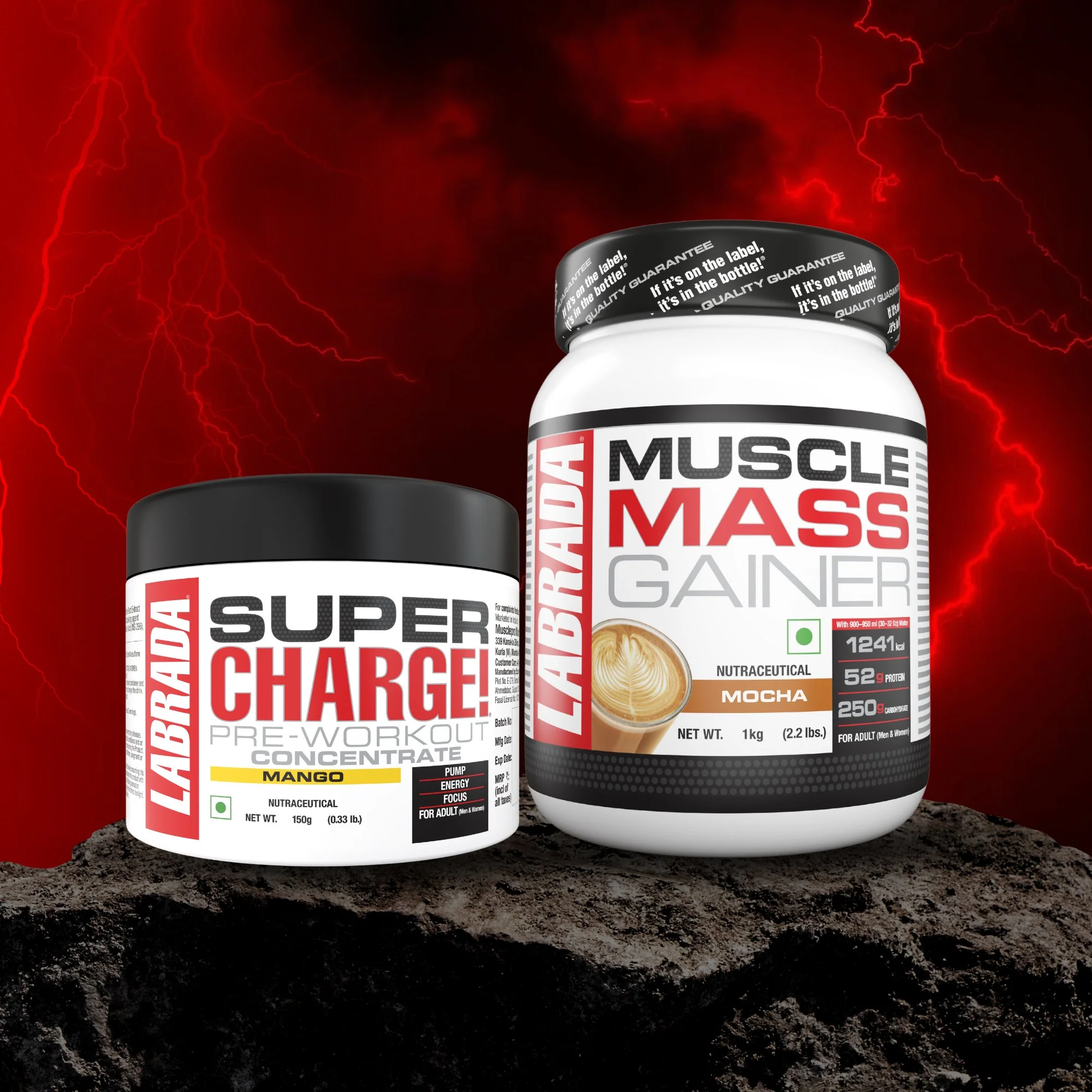 Labrada Mass Gainer 2.2lbs Mocha Cappuccino 1kg With Labrada Super charge 150g - Image 3