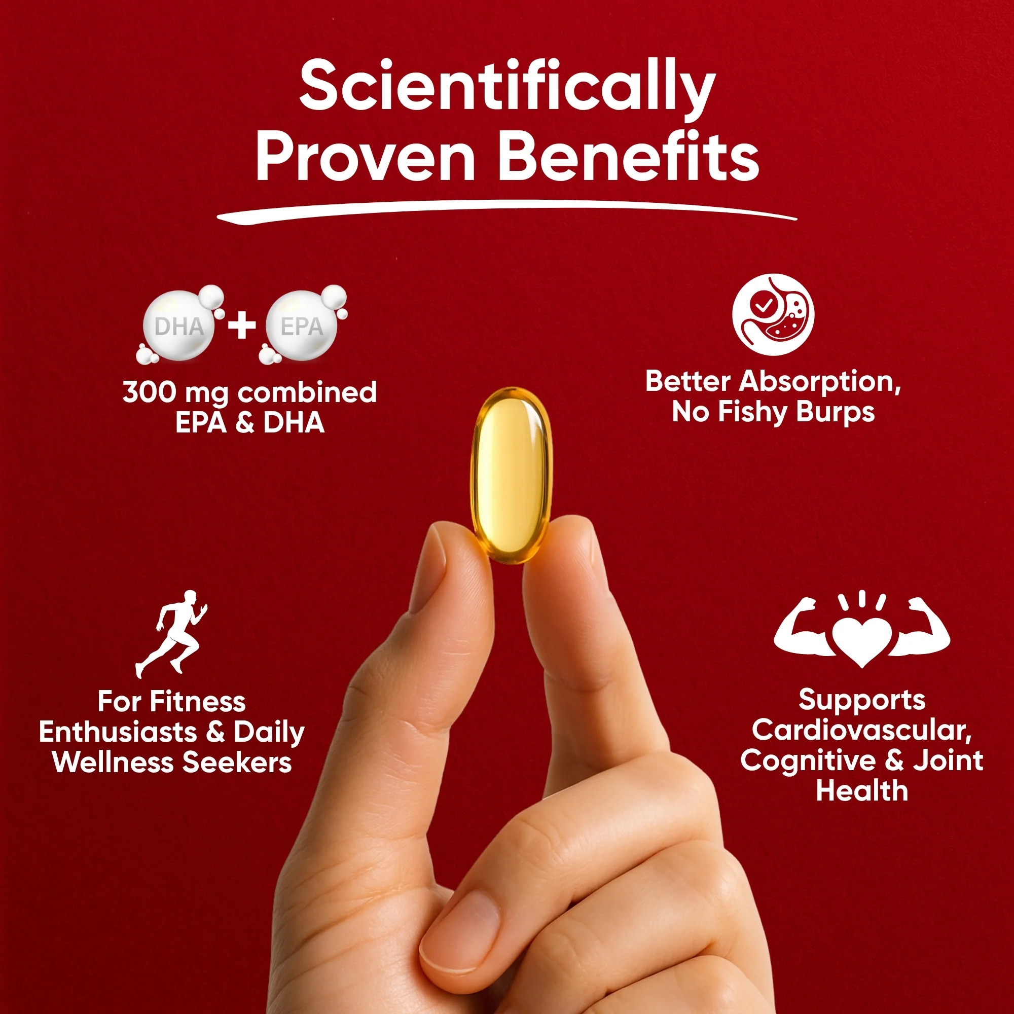 LABRADA OMEGA 3 with Vitamin E, Omega-3 1000 mg EPA 180 mg & DHA 120 m, Fish Oil - Image 3