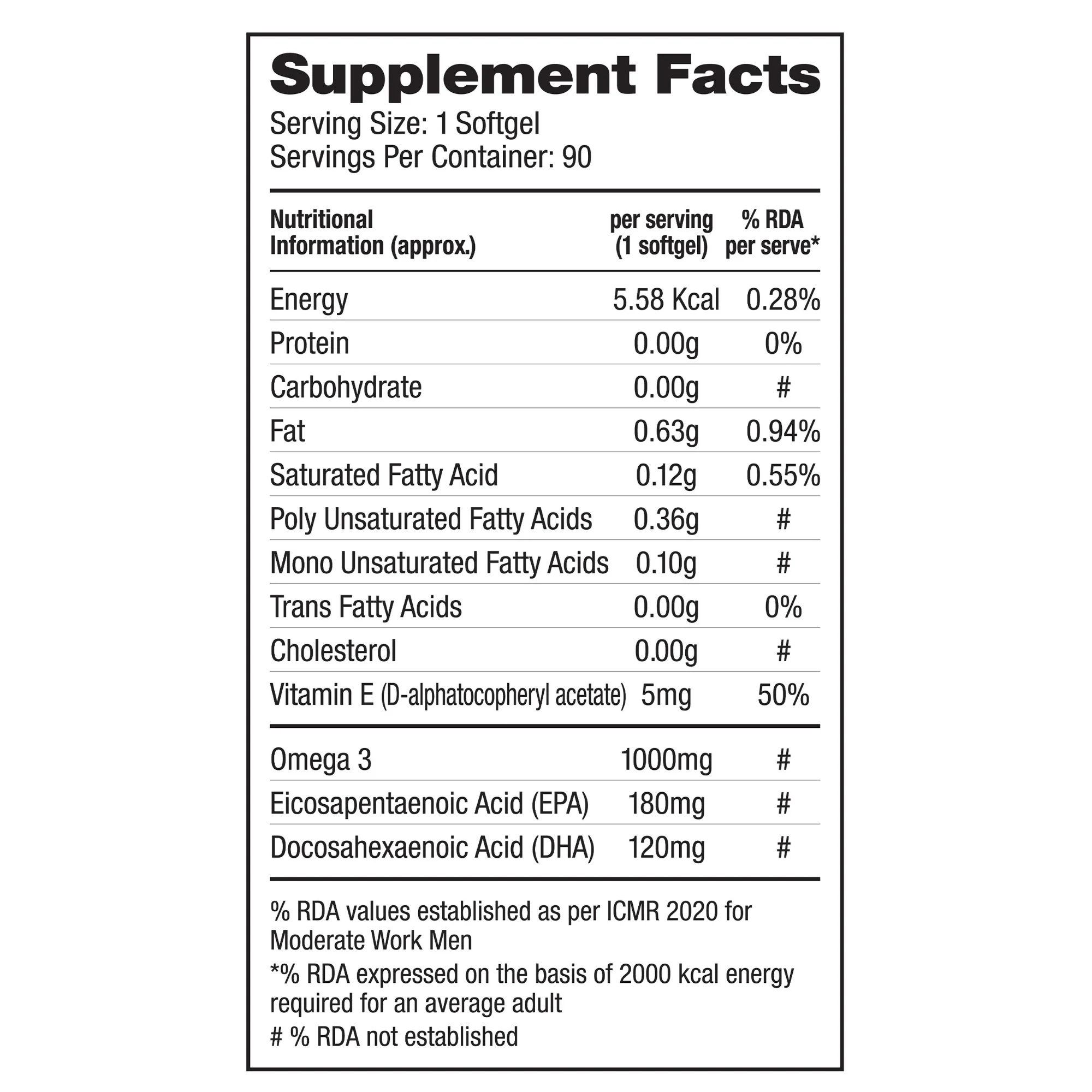 LABRADA OMEGA 3 with Vitamin E, Omega-3 1000 mg EPA 180 mg & DHA 120 m, Fish Oil - Image 5
