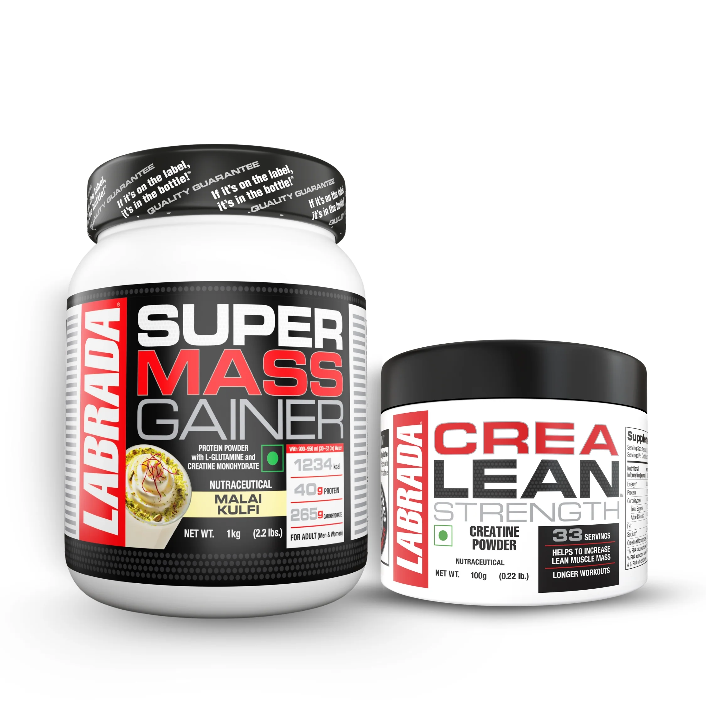 Labrada Super Mass Gainer 1 kg With Labrada Crealean 100g Unflavoured