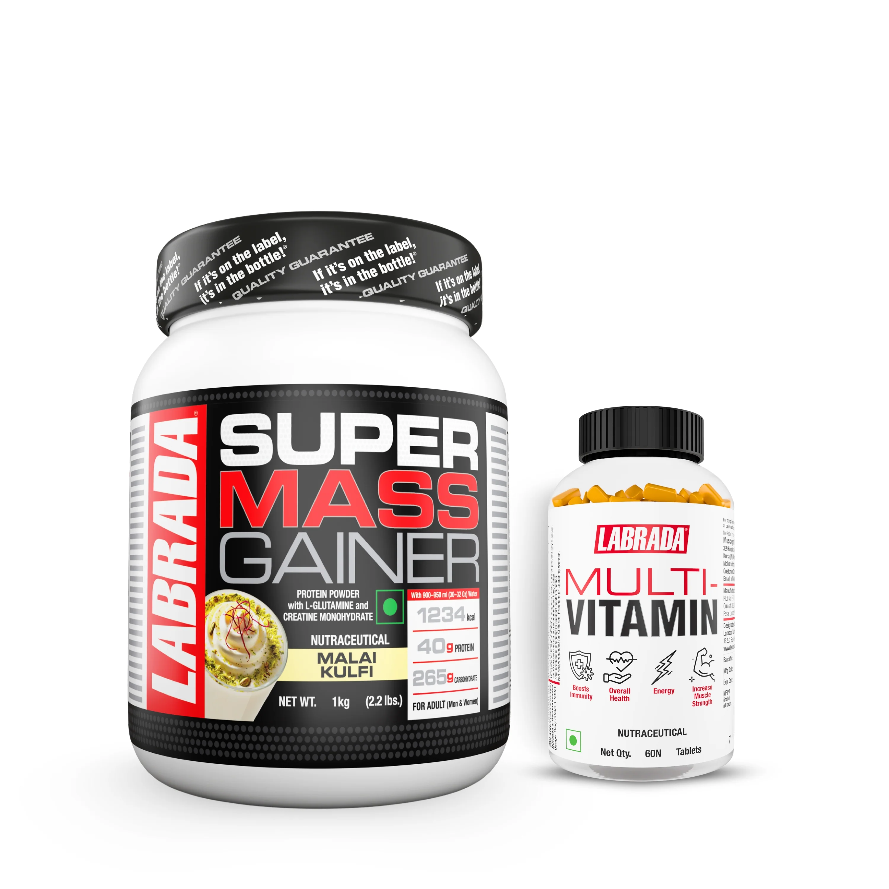 Labrada Super Mass Gainer 1 kg With Labrada Multivitamin 60 Tabs - Image 2